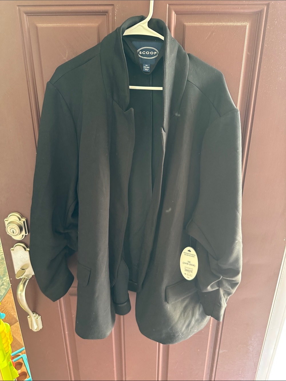 Scoop Black Open-Front Blazer Jacket